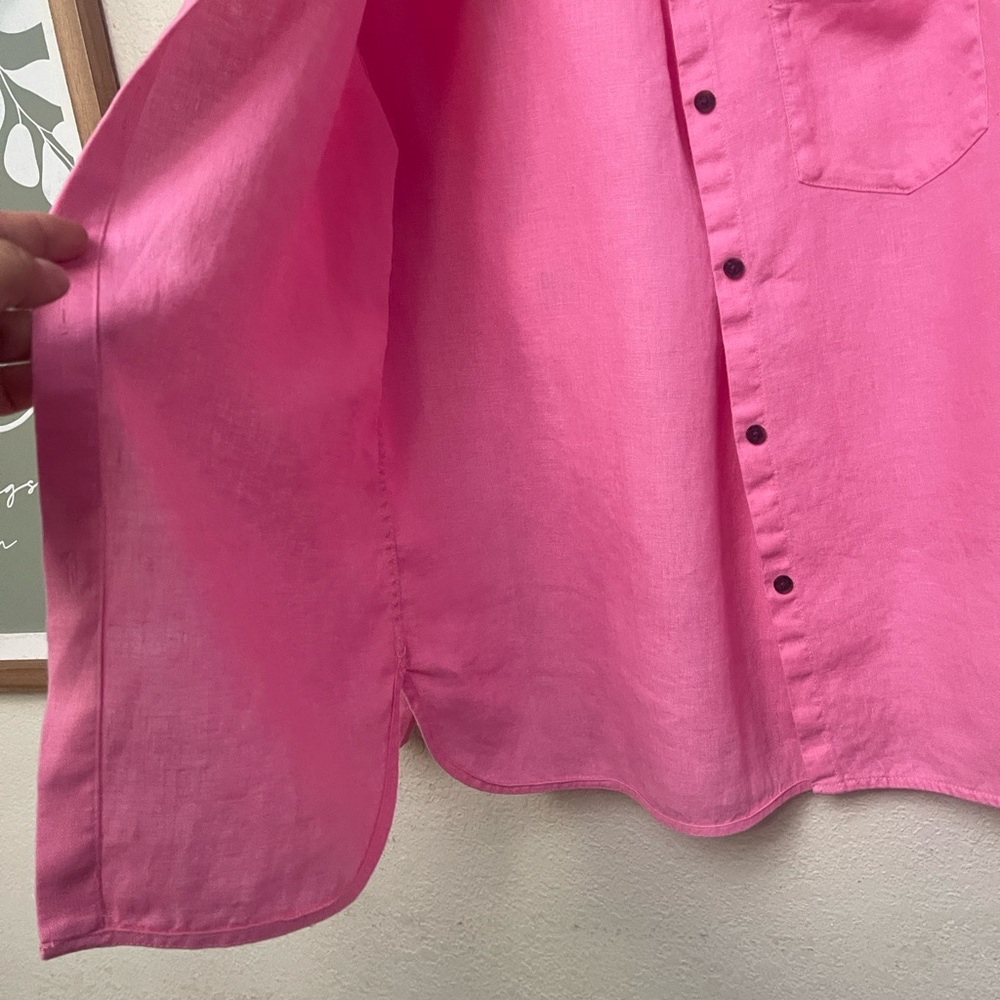 Athleta Vibrant Pink Collared Shirt - Picture 6 of 11